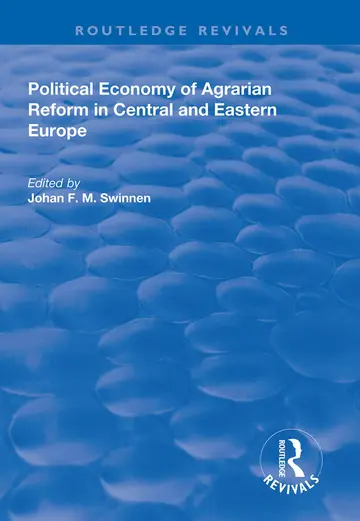 Cover of Political Economy of Agrarian Reform in Central and Eastern Europe