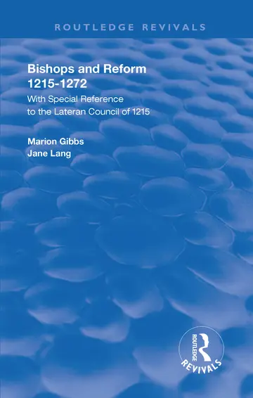 Cover of Bishops and Reform