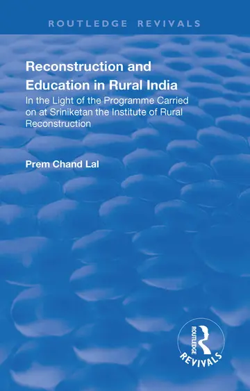 Cover of Reconstruction and Education in Rural India 1932