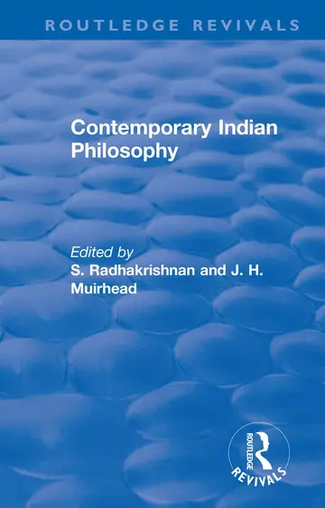 Cover of Contemporary Indian Philosophy 1936