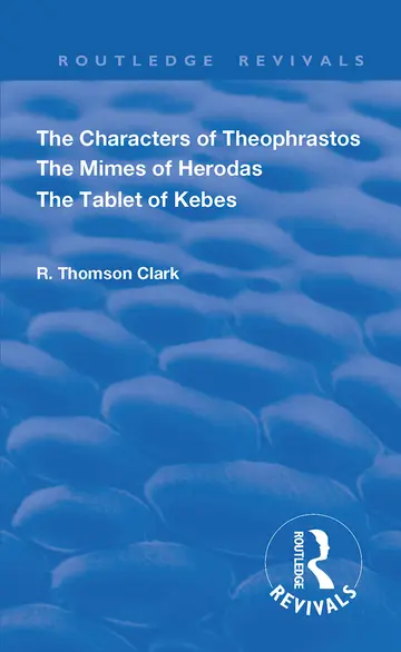 Cover of The Characters of Theophrastos
