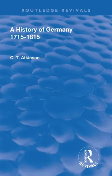 Cover of A History of Germany 1715-1815