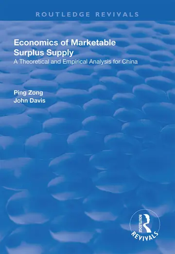 Cover of Economics of Marketable Surplus Supply