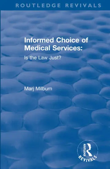 Cover of Informed Choice of Medical Services