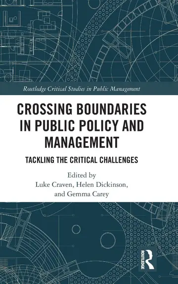 Cover of Crossing Boundaries in Public Policy and Management