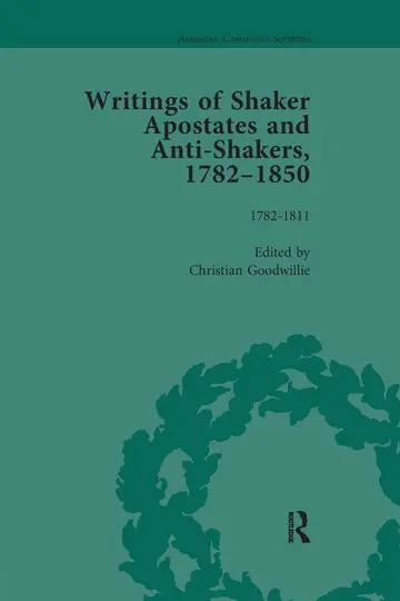 Cover of Writings of Shaker Apostates and Anti-shakers 1782-1850