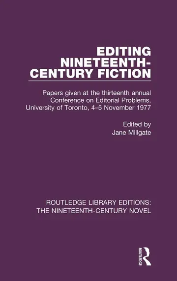 Cover of Editing Nineteenth-century Fiction