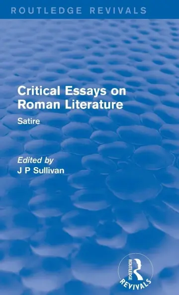 Cover of Critical Essays on Roman Literature
