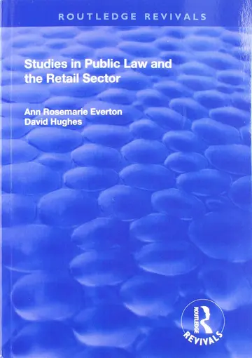 Cover of Studies in Public Law and the Retail Sector