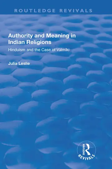 Cover of Authority and Meaning in Indian Religions