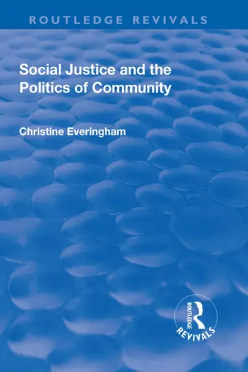 Cover of Social Justice and the Politics of Community