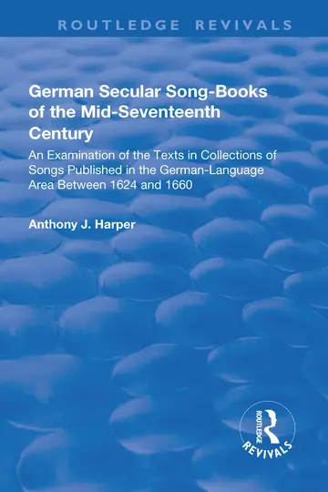Cover of German Secular Song-books of the Mid-seventeenth Century