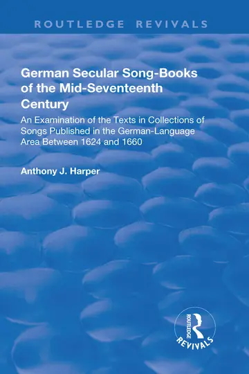 Cover of German Secular Song-books of the Mid-seventeenth Century