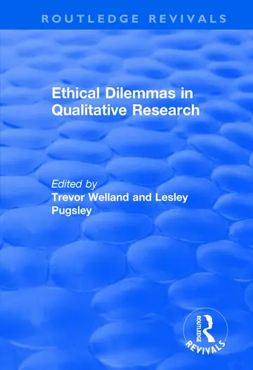 Cover of Ethical Dilemmas in Qualitative Research