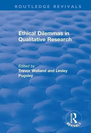 Cover of Ethical Dilemmas in Qualitative Research