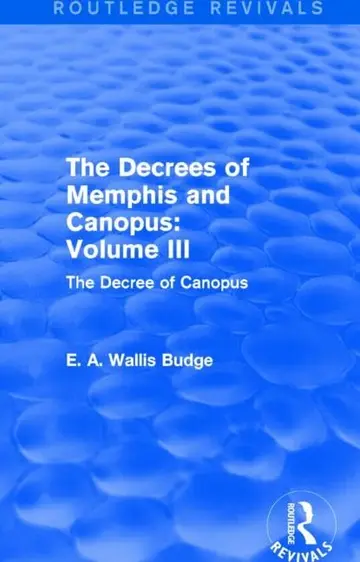 Cover of The Decrees of Memphis and Canopus
