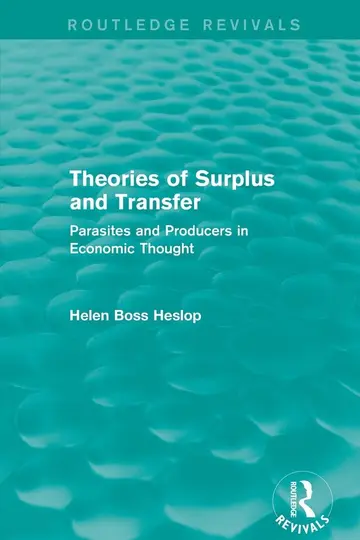 Cover of Theories of Surplus and Transfer