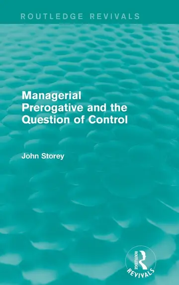 Cover of Managerial Prerogative and the Question of Control