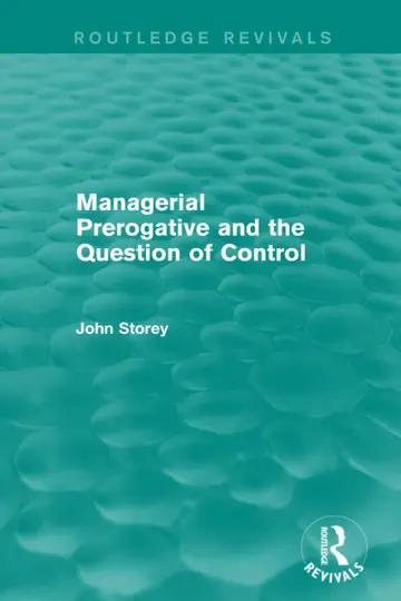 Cover of Managerial Prerogative and the Question of Control