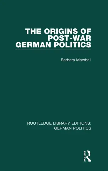 Cover of The Origins of Post-War German Politics