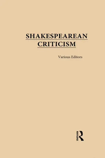 Cover of Shakespearean Criticism