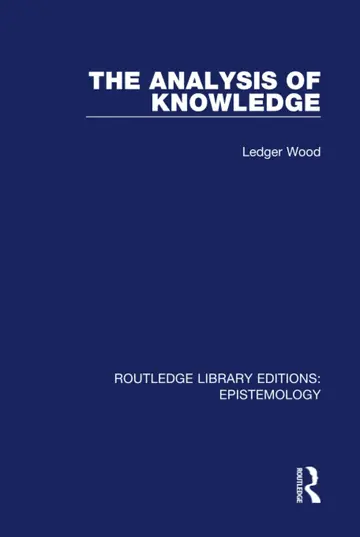 Cover of The Analysis of Knowledge