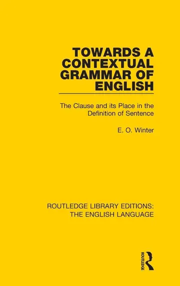 Cover of Towards a Contextual Grammar of English