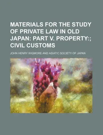 Cover of Materials for the Study of Private Law in Old Japan