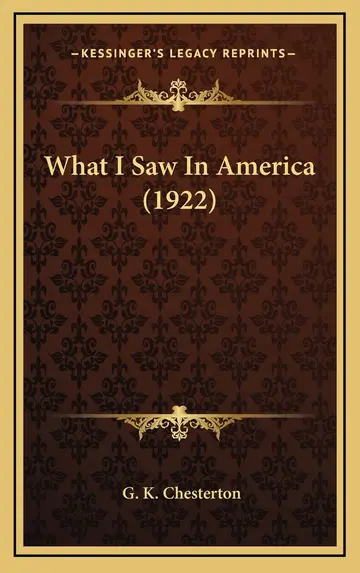 Cover of What I Saw in America