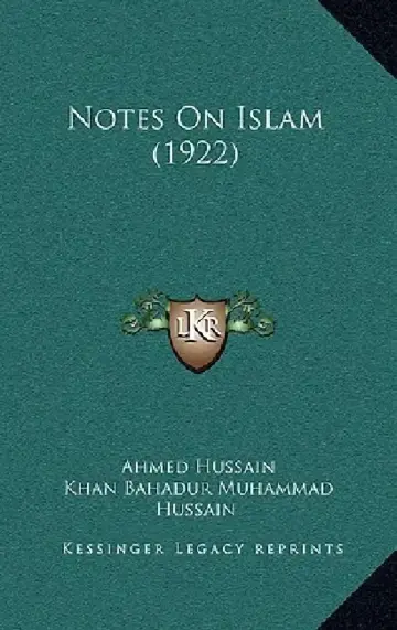 Cover of Notes On Islam (1922)