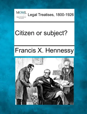 Cover of Citizen or Subject?
