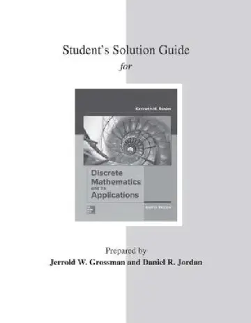 Cover of Student's Solutions Guide for Discrete Mathematics and Its Applications