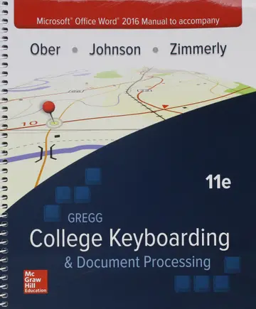 Cover of Microsoft Office Word 2016 Manual for Gregg College Keyboarding & Document Processing
