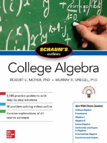 Cover of Schaum's Outline of College Algebra, Fifth Edition