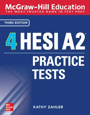 Cover of McGraw-Hill Education 4 HESI A2 Practice Tests, Third Edition