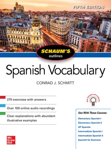 Cover of Schaum's Outline of Spanish Vocabulary, Fifth Edition
