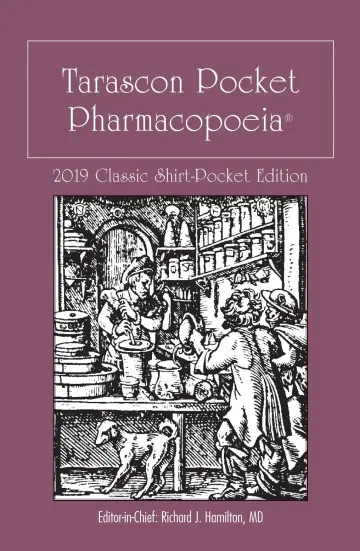 Cover of Tarascon Pocket Pharmacopoeia 2019