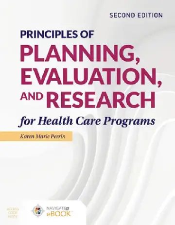 Cover of Principles of Planning, Evaluation, and Research for Health Care Programs