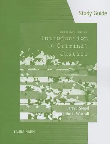 Cover of Study Guide for Siegel's Introduction to Criminal Justice, 14th