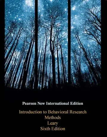 Cover of Introduction to Behavioral Research Methods