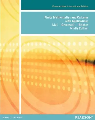 Cover of Finite Mathematics and Calculus with Applications