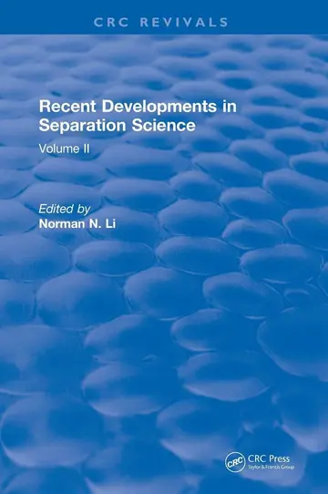 Cover of Recent Developments in Separation Science