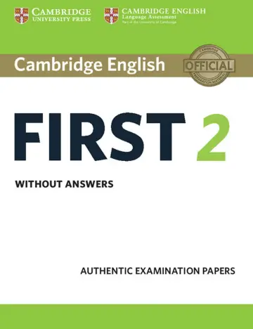 Cover of Cambridge English First 2 Student's Book without answers