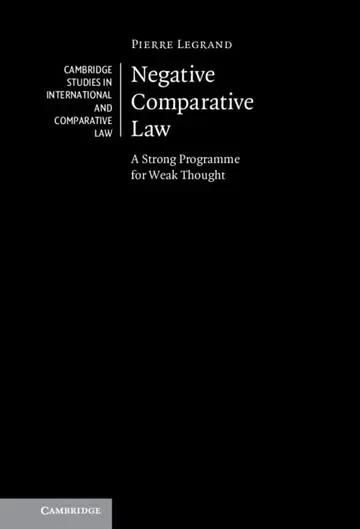 Cover of Negative Comparative Law