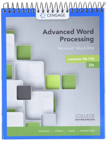 Cover of Advanced Word Processing Lessons 56-110