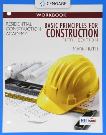 Cover of Student Workbook for Huth's Residential Construction Academy