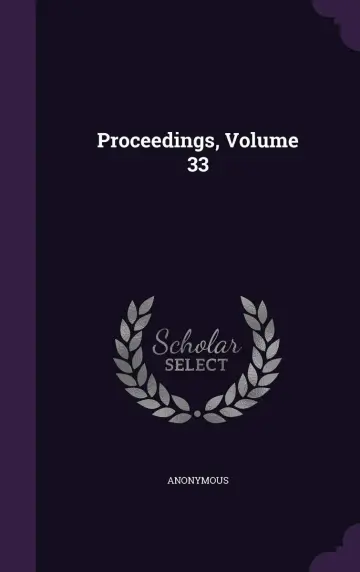 Cover of Proceedings, Volume 33