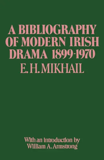 Cover of A Bibliography of Modern Irish Drama 1899–1970