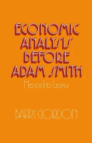 Cover of Economic Analysis Before Adam Smith