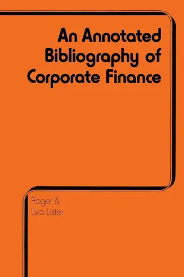 Cover of Annotated Bibliography of Corporate Finance